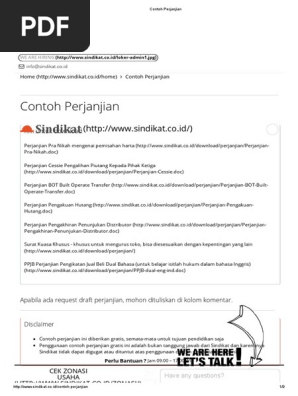 Contoh Perjanjian Pdf