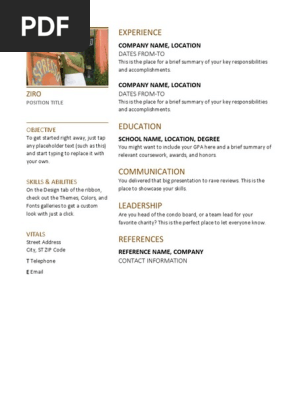 Blank Resume