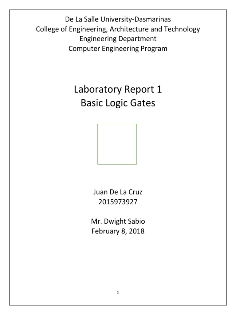 Basic Logic Gates Laboratory Report | PDF | Art | Computers