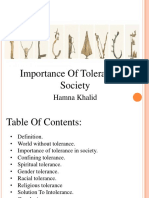 Importance of Tolerance in Society: Hamna Khalid