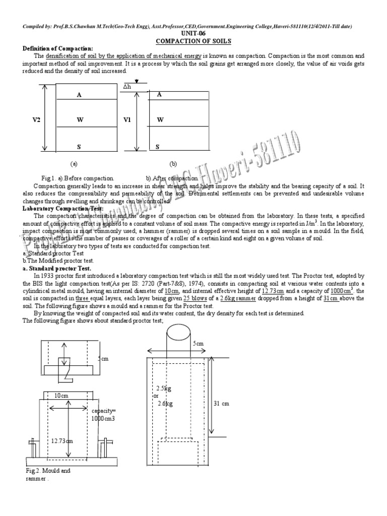 Compaction of Soils | PDF | Soil | Density