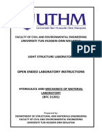 Universiti Tun Hussein Onn Malaysia: Open Ended Laboratory Instructions