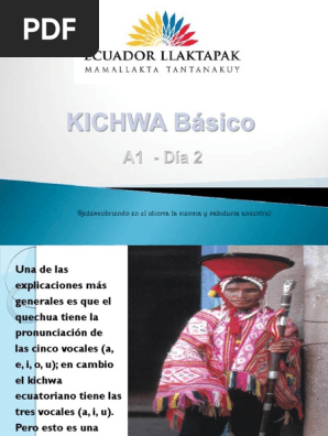 Dia 2 Kichwa Basico A1 Asamblea Cultura De Las Americas