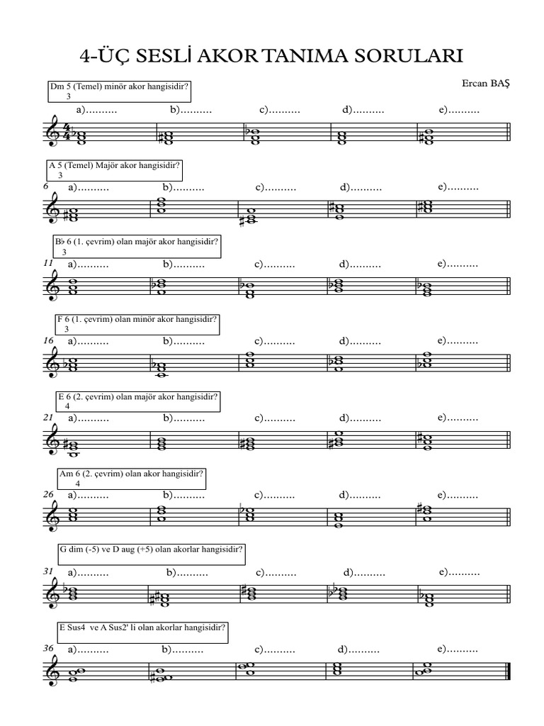 4-Akor Soruları - Full Score | PDF
