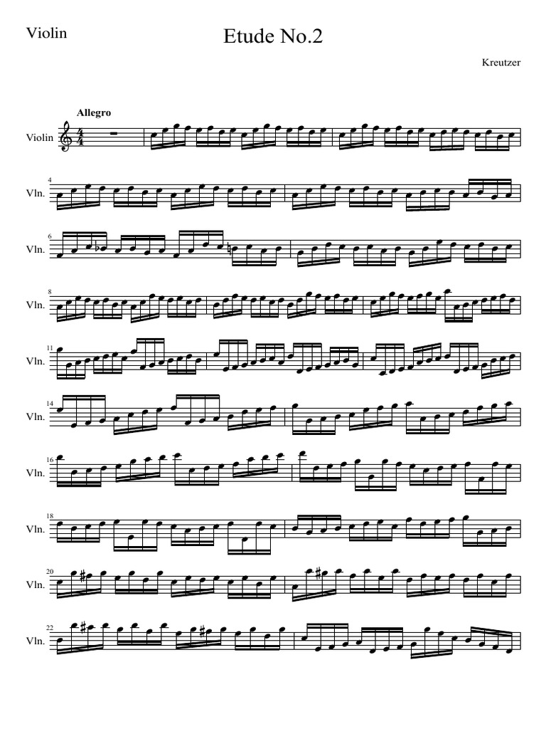 Kreutzer Etude No 2Violin