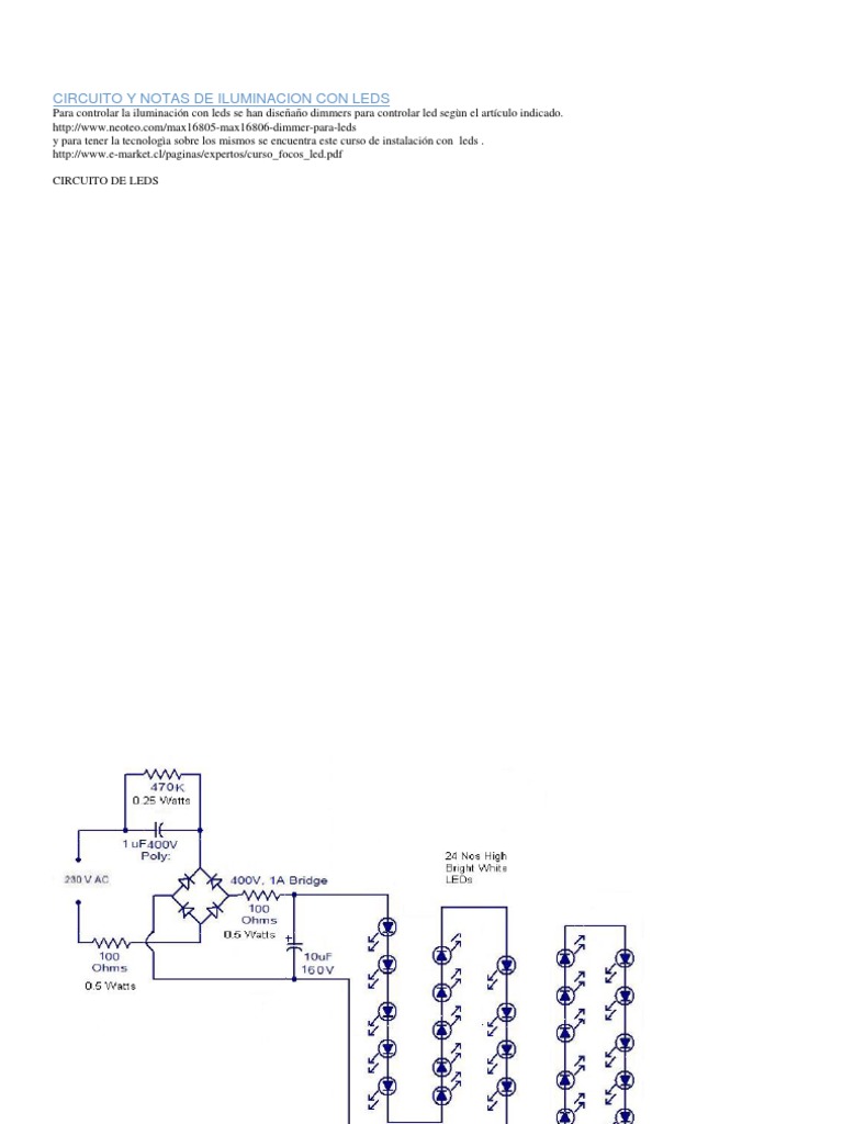 Circuitos de Iluminación con LEDs 110V | PDF | Diodo emisor de luz ...