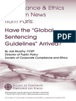 Compliance & Ethics Program News From Paris: Have The "Global Sentencing Guidelines" Arrived?