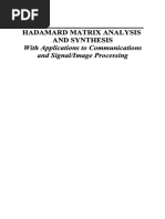 Hadamard Matrix Analysis and Synthesis With Applications To Communications and Signal Image Processing