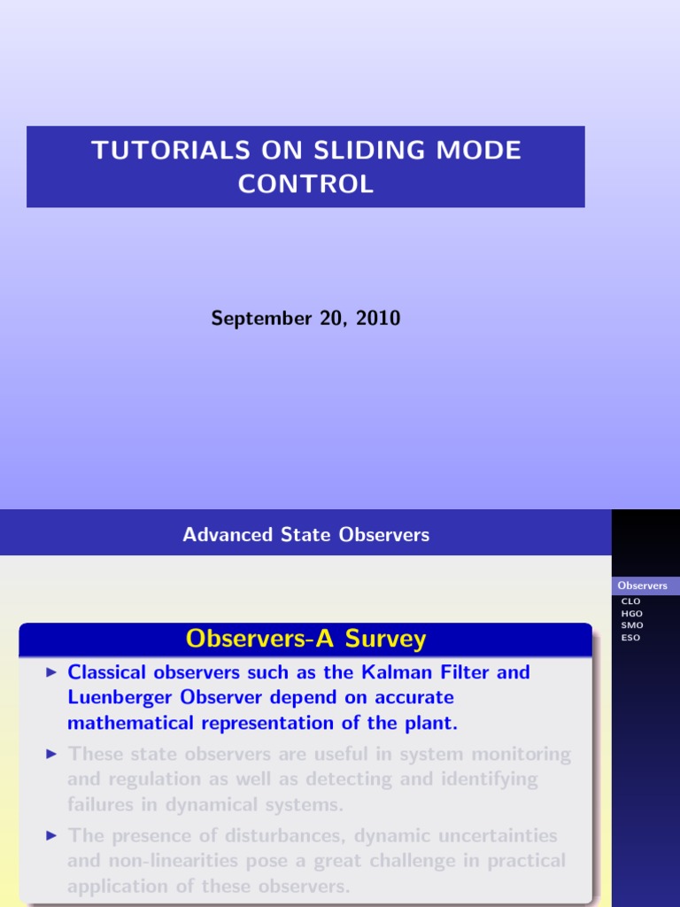 Advanced State Observers Overview | PDF | Control Theory | Cybernetics