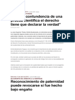 Ante La Contundencia de Una Prueba Científica El Derecho Tiene Que Declarar La Verdad