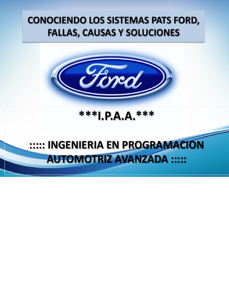 Fallas y Soluciones del Sistema PATS Ford | PDF | Fusible (Eléctrico ...