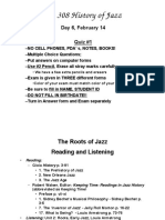 Jazz History Quiz and Lecture on Roots of Genre
