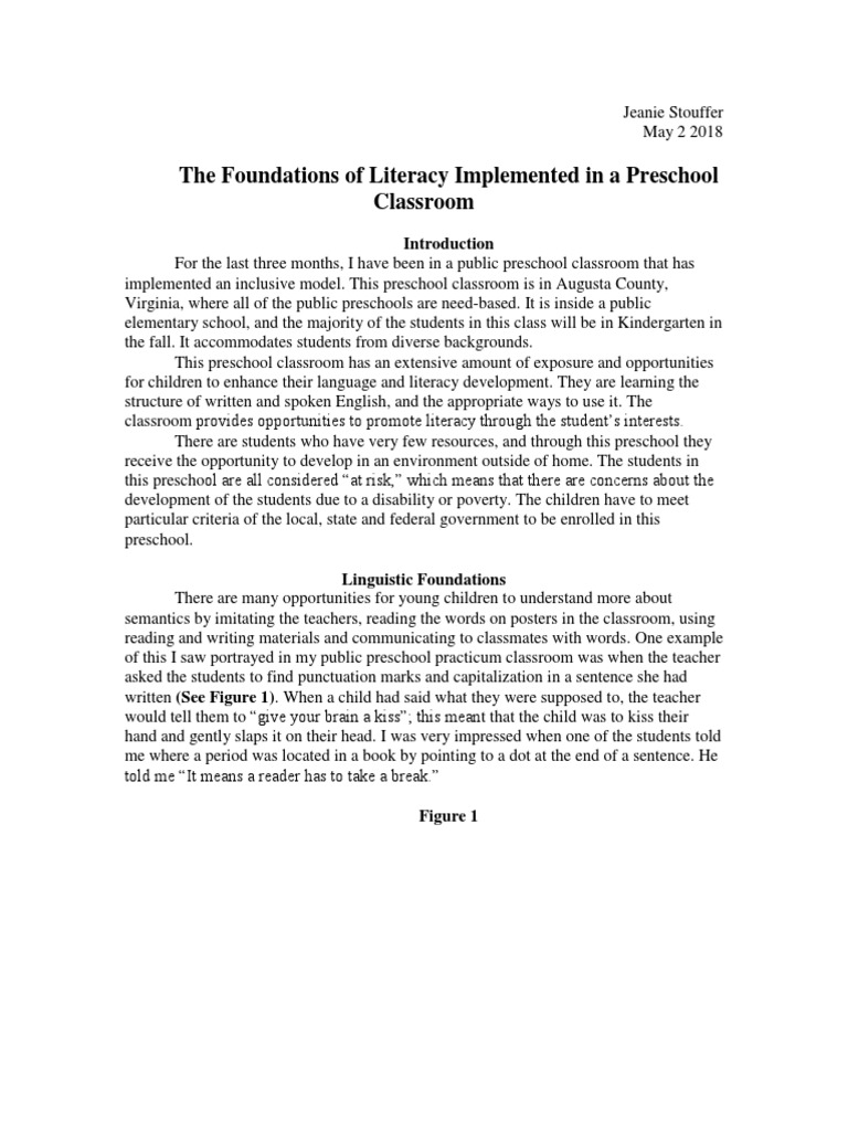 Preschool Literacy Foundations | PDF | Preschool | Literacy