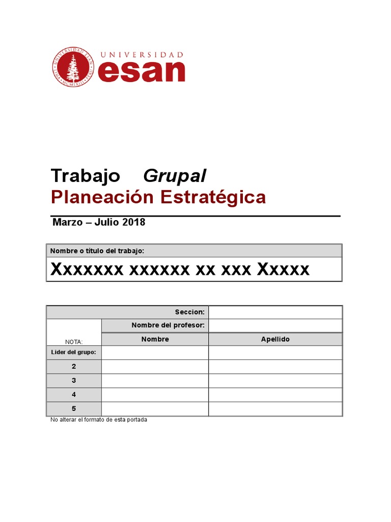 Formato de Portada para Trabajo Grupal | PDF