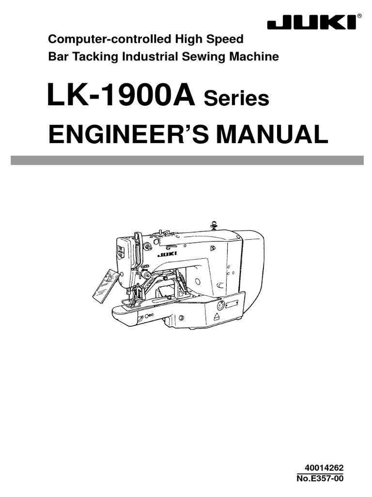 Instruction Manual Juki LK1900A Sewing Machine Screw