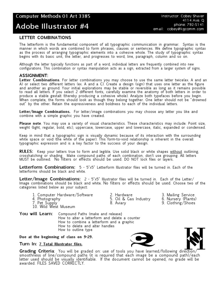 Illustrator Assignment 4 | PDF