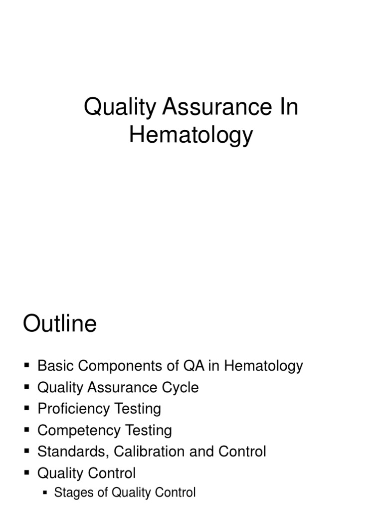 A Comprehensive Guide to Quality Assurance in Hematology Laboratories ...