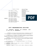 Cabadbaran City Ordinance No. 2012-002