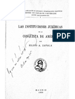 Silvio Zavala Las Instituciones Jur Dicas en La Conquista de Am Rica