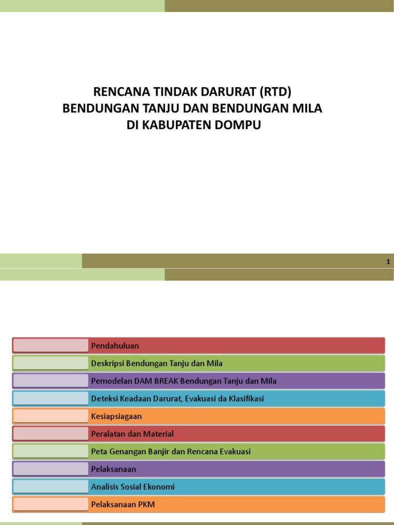 RTD Bendungan Tanju dan Mila Dompu | PDF