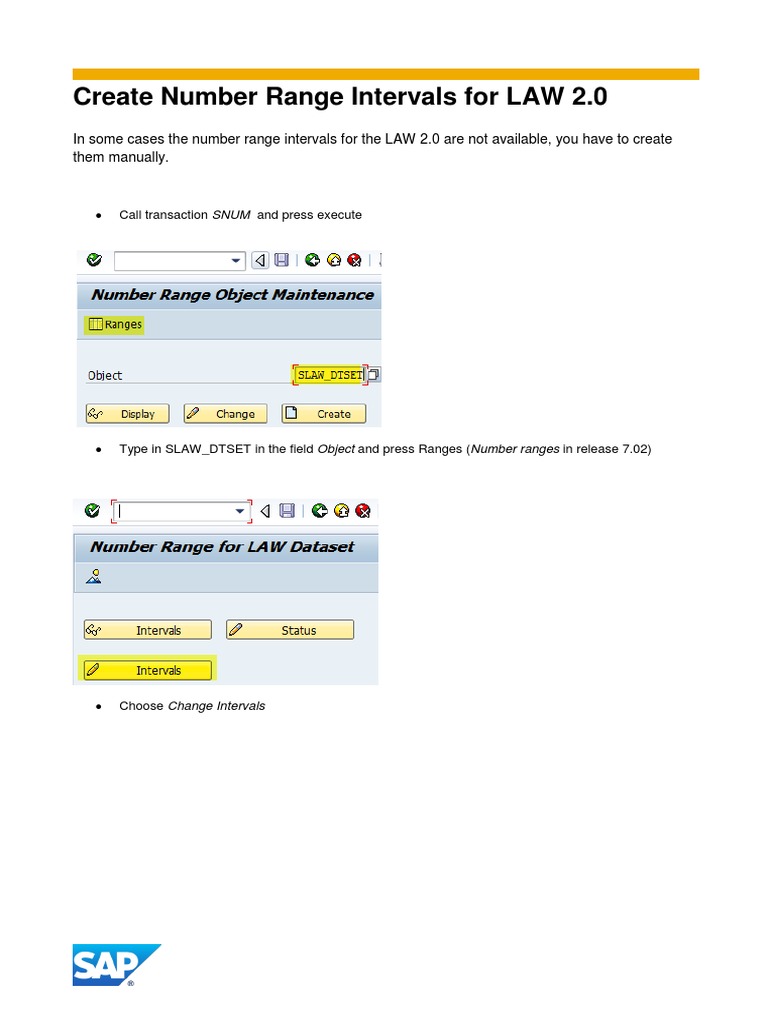 Creating Number Ranges LAW2 | PDF