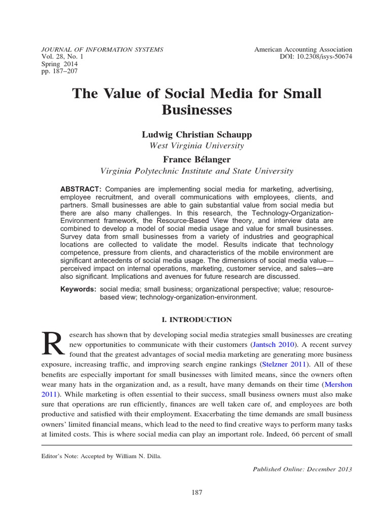 The Value of Social Media For Small | PDF | Social Media | Popular ...