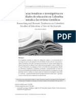 Tendencias Temáticas e Investigativas en Las Facultades de Educación en Colombia, Una Mirada A Las Revistas Científicas