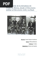 La Evolución de La Dictadura de Primo de Rivera