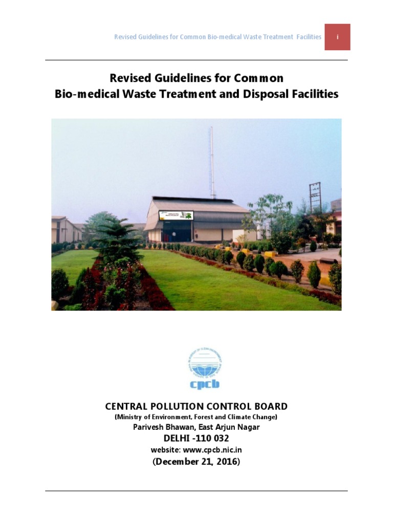 Common Bio Medical Waste Treatment Facilities CPCB PDF Waste