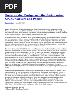Book Analog Design And Simulation Using Orcad Capture And Pspice Pdf Engineering Computer Engineering