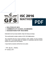 ISC 2016 Mathematics Solved Paper