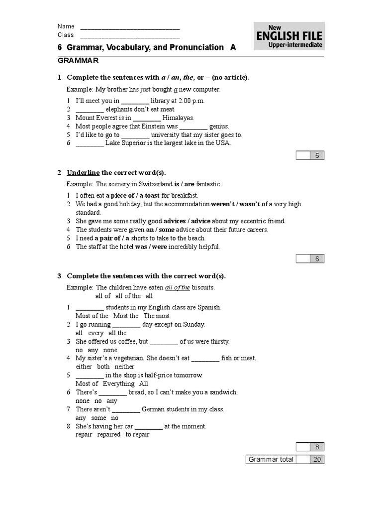 Grammar and Vocabulary Practice A | PDF | Language Arts & Discipline ...