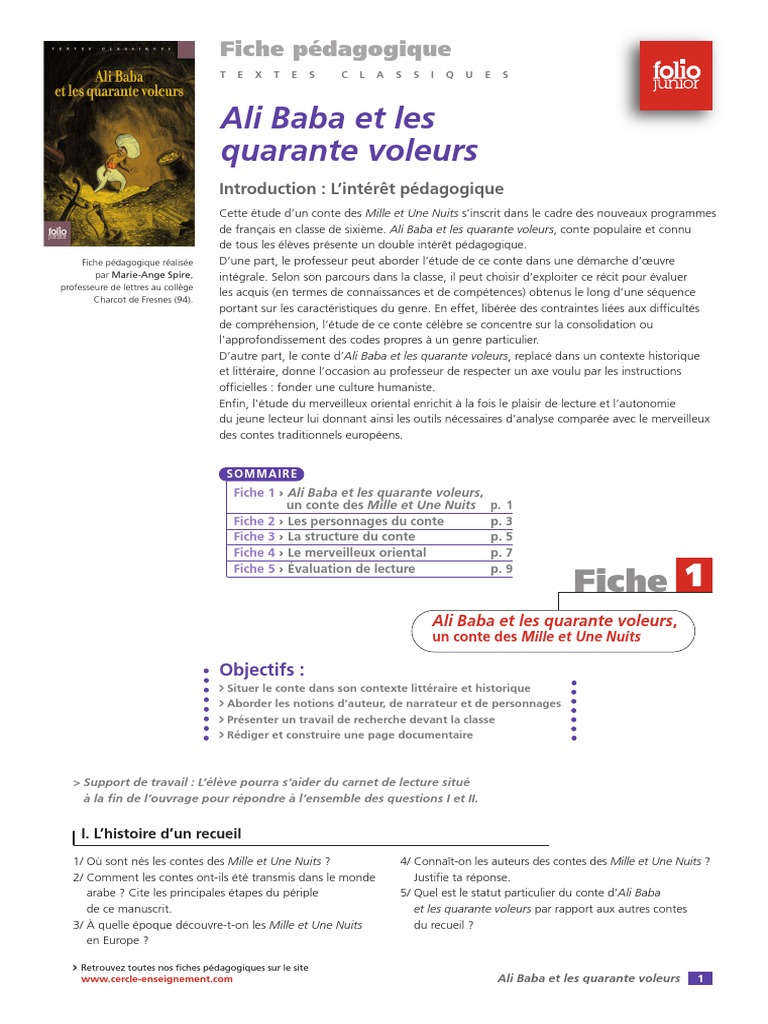 Séquence Les Mille Et Une Nuits 5ème