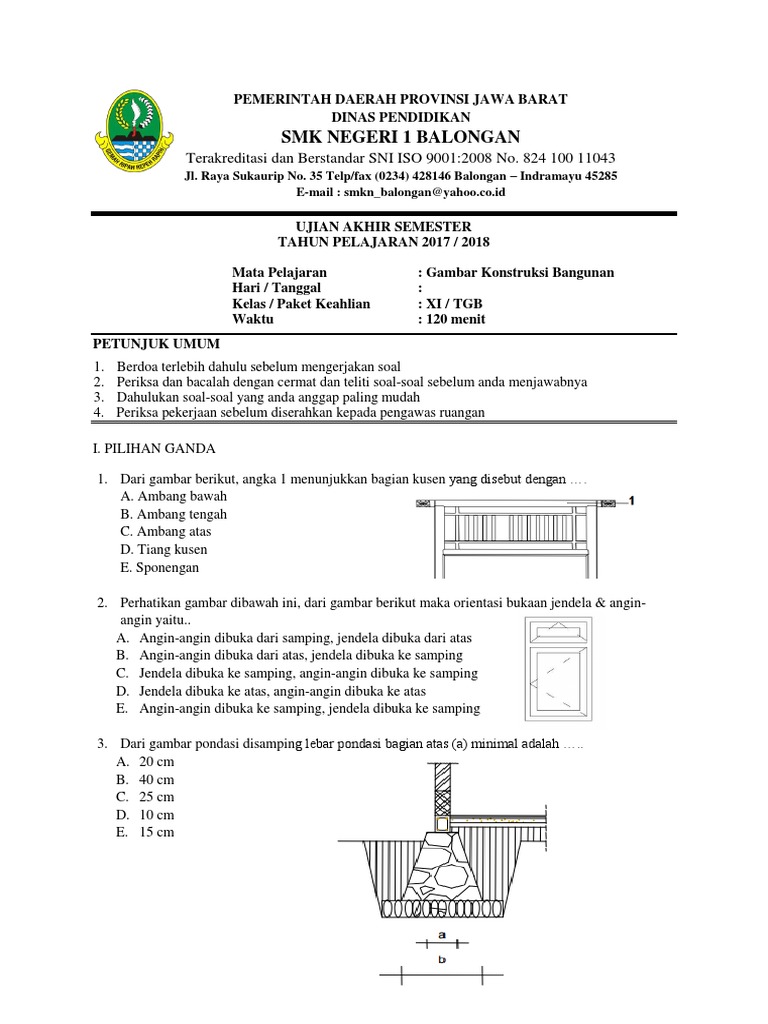 Soal Ulangan Uas Smkn1 2018 Kls 11