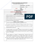 Me 6301 - Engineering Thermodynamics Unit Test 1 - Set 1