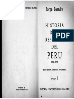 Historia de La Republica Del Peru Tomo I