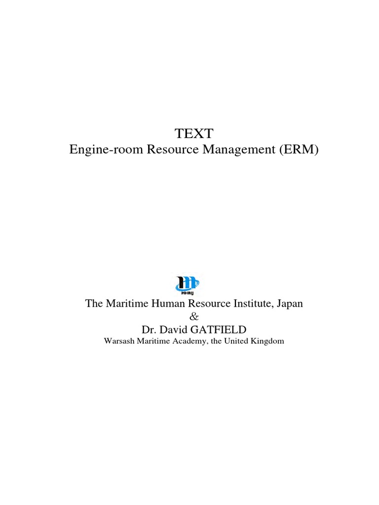Engine-Room Resource Management Overview | PDF | Situation Awareness ...