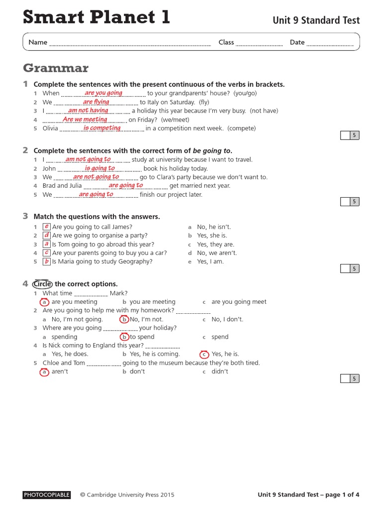 Unit 9 Standard Test With Answers PDF | PDF