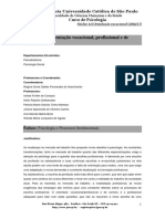 Ementa PUCSP - Nucleo 4.4 - Orientacao Vocacional Profissional e de Carreira