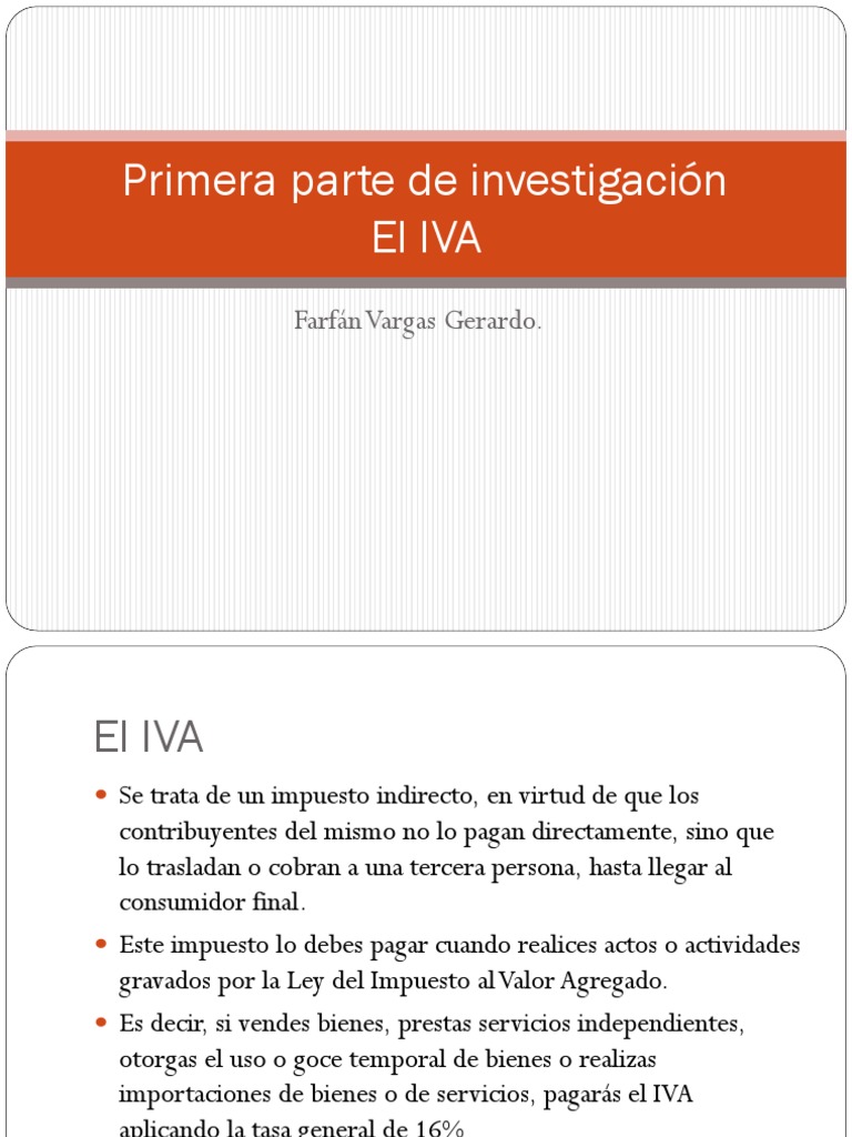 Conceptos Clave del IVA en México | PDF | Impuestos | Impuesto al valor ...
