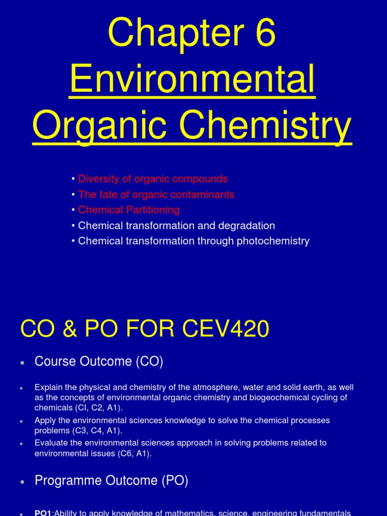 Environmental Organic Chemistry Insights | PDF | Aromaticity | Alkene