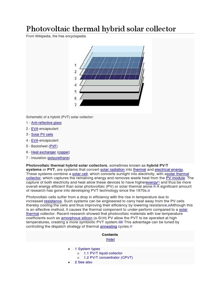 Photovoltaic Thermal Hybrid Solar Collector | PDF | Photovoltaics ...