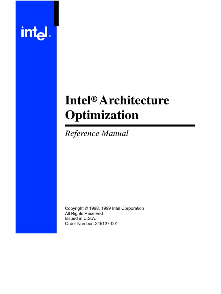 Intel Architecture Optimization: Reference Manual | PDF