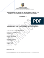 Informe Borrador para Primer Debate Del Proyecto de Ley Orgánica de Derechos Lingüísticos de Los Pueblos y Nacionalidades