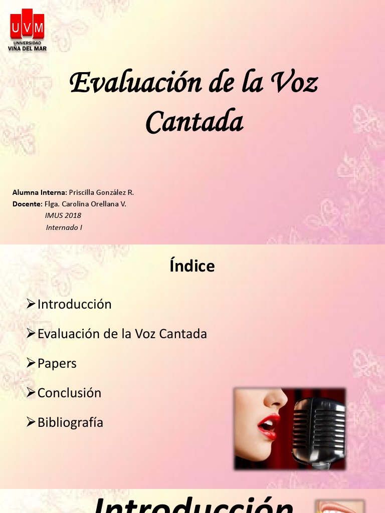 Evaluación de La Voz Cantada | Vocal | Armónico
