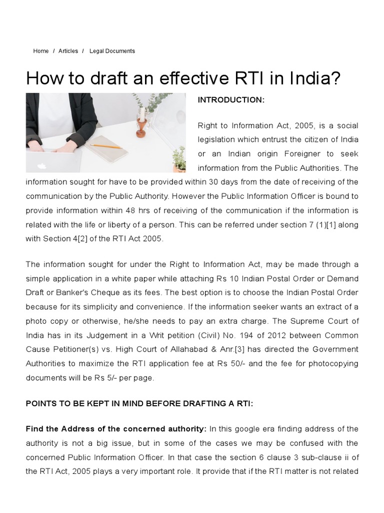 Drafting Effective RTI Applications | PDF | Public Sphere | Justice