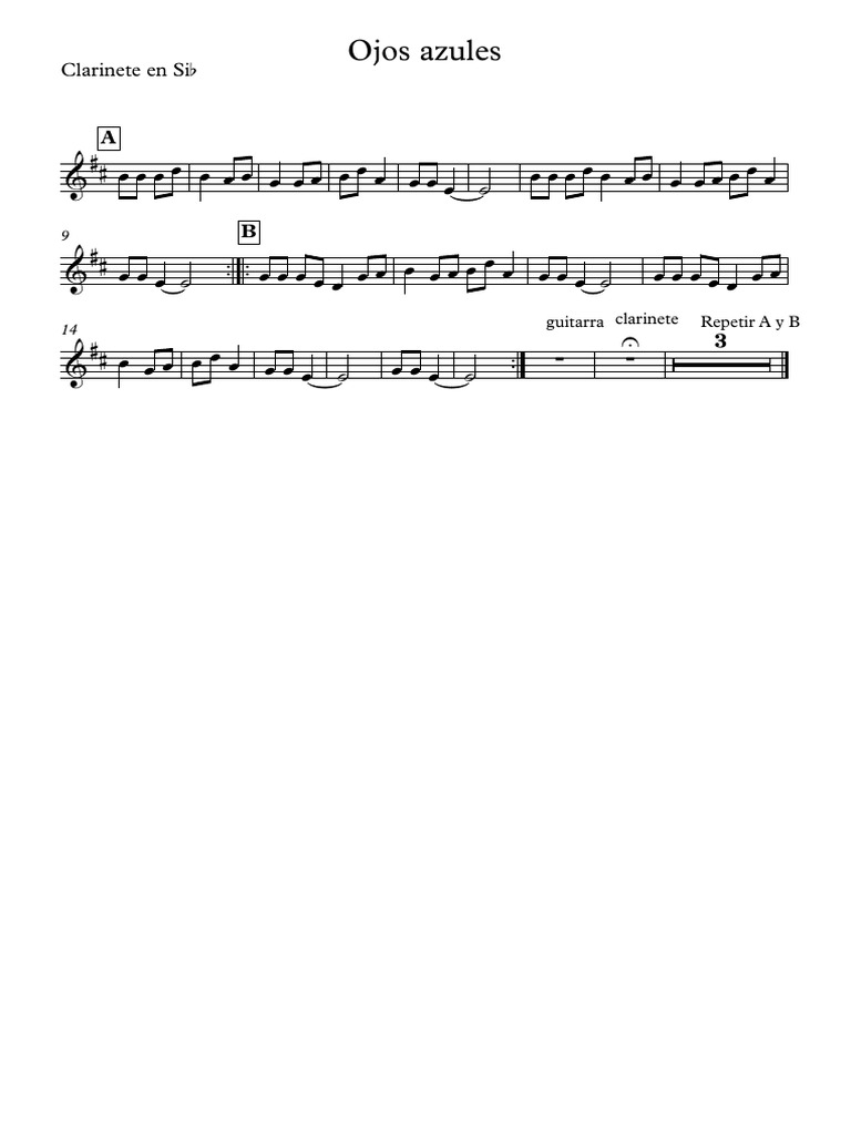 ojos azules partitura