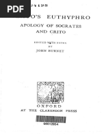 Plato's Euthyphro, Apology of Socrates and Crito - John Burnet (Ed.) PDF