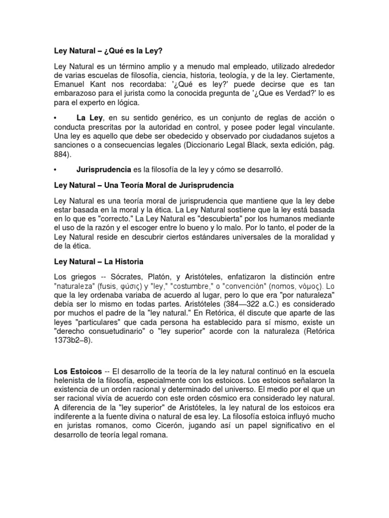 Ley Natural: Filosofía y Moralidad | PDF | La Ley natural | Estoicismo