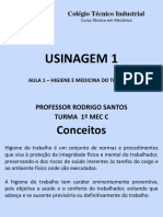 Aula 1 Usinagem - Higiene e Medicina No Trabalho